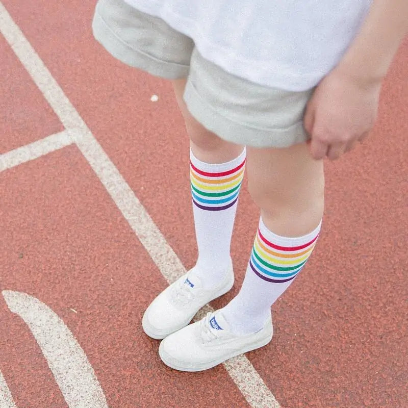 Rainbow Knee Cotton Socks