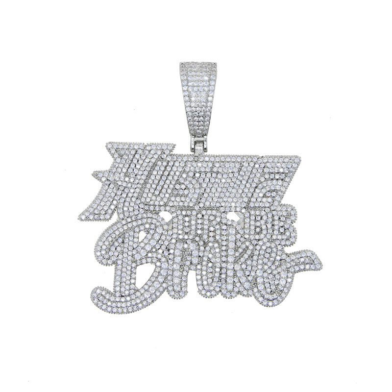 Fashion Letter Zircon Pendant Necklace