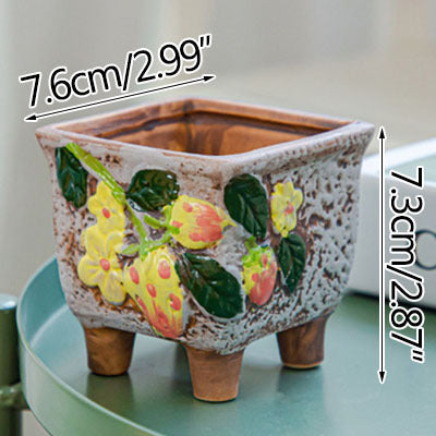 Square Creative Cute Cartoon Ceramic Succulent Pot Frugal Finds Galore