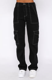 Women's Fashion Stitching Straight Multi-pocket Cargo Pants Frugal Finds Galore
