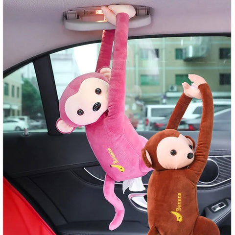 Monkey Tissue Box for Car Seat Back - Hanging Design Frugal Finds Galore