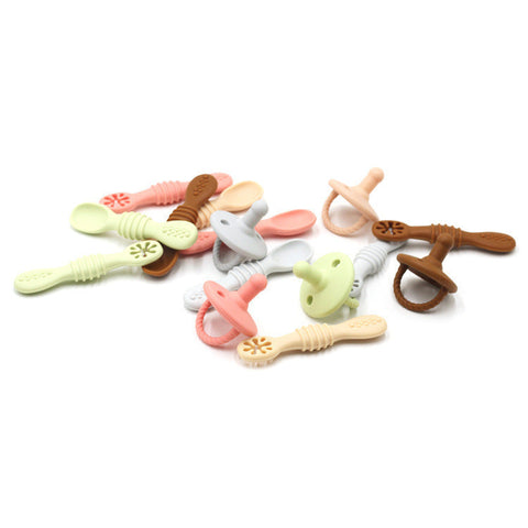 Baby Eating Training Set Toddler Feeding Silicone Sticky Spoon Fork Frugal Finds Galore