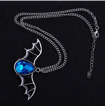 Vampire Bat Crystal Necklace