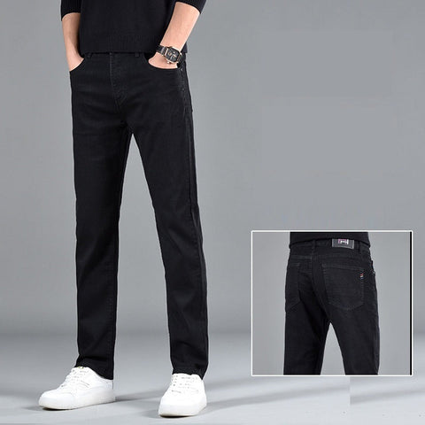 New Slim Fit Youth Casual Straight-leg Cotton Jeans Men Frugal Finds Galore