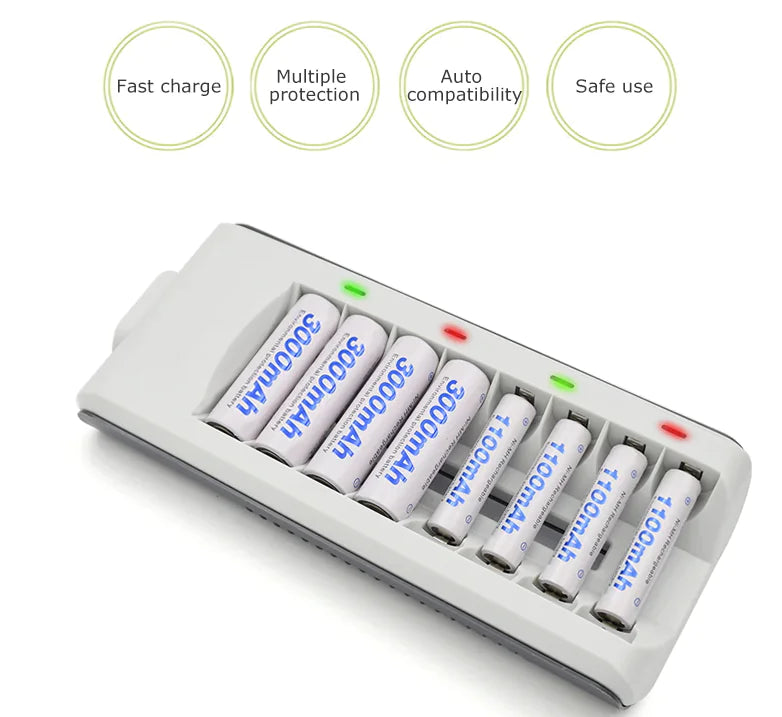 8 Slot Battery Charger