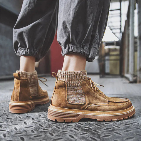 Men's High-Top Leather Martin Military Boots Frugal Finds Galore