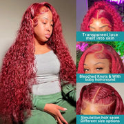 Transparent Lace Front Wig: Deep Remy Hair, 99J Burgundy Frugal Finds Galore