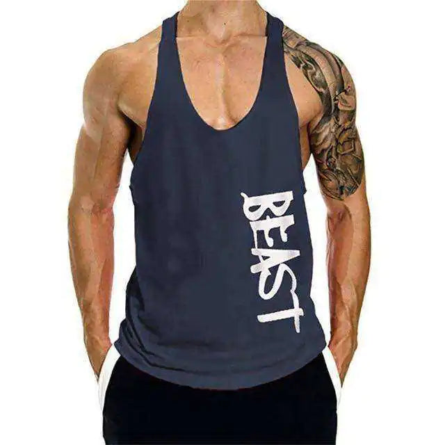 Camiseta deportiva sin mangas con estampado de bestias