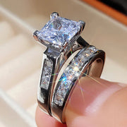 Luxury Square Zirconia Wedding Rings for Couples Frugal Finds Galore