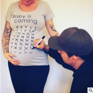 Camiseta de maternidad con cuenta regresiva para bebés