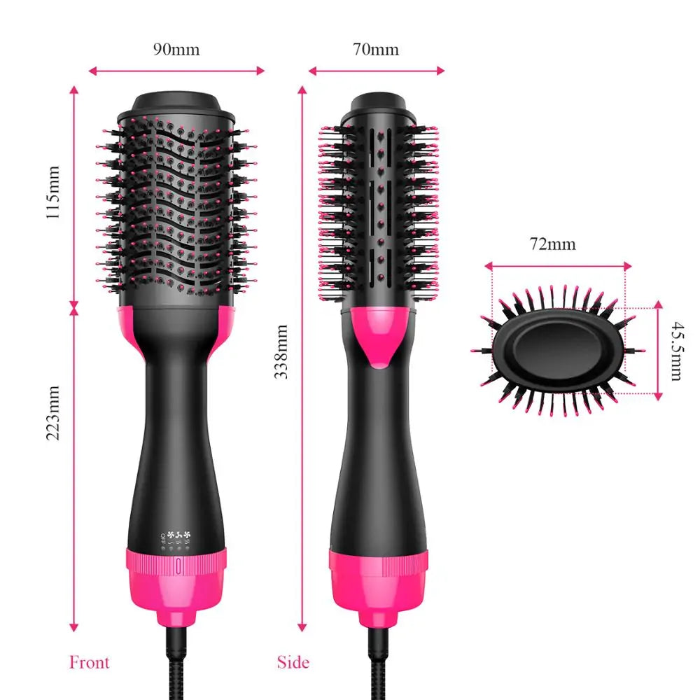 2-in-1 Electric Hair Dryer Straightener Curler Volumizing  Comb