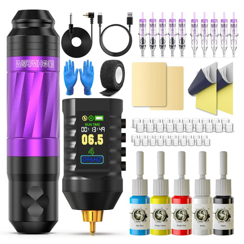 Tattoo Gun 43pcs Tattoo Kit Wireless Tattoo Machine with Digital LED Display Frugal Finds Galore