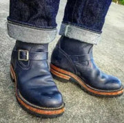 Men's Casual Fashion Mid-Tube Flat-Bottomed Wedge Boots Frugal Finds Galore
