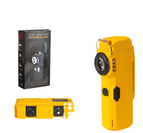 Outdoor Arc Windproof Lighter with Adjustable Flashlight Frugal Finds Galore