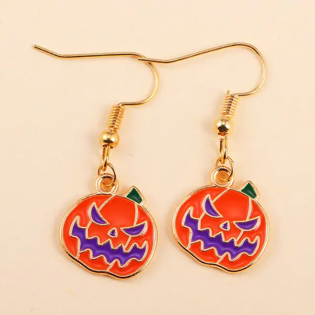 Cute Enamel Halloween Dangle Earrings