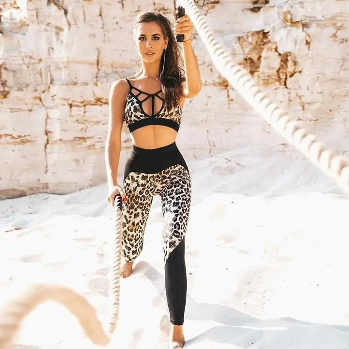 Conjunto de 2 piezas Ultra Leopard Fitness