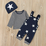 Boys' Starry Overalls Set - 3-Piece Outfit for Kids Frugal Finds Galore