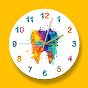 Creative Watercolor Tooth Print Wall Clock Frugal Finds Galore