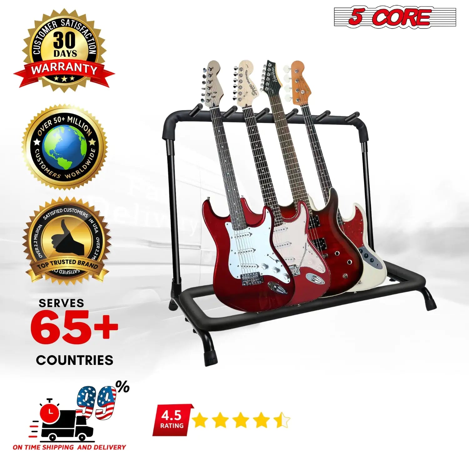 5 Slot Multi Guitar Stand