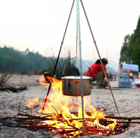 Outdoor Camping Tripod for Cooking and Fire Setup Frugal Finds Galore