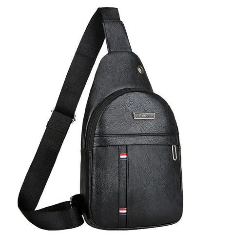 Men's PU Chest Bag - Versatile Large Capacity Sling Bag Frugal Finds Galore