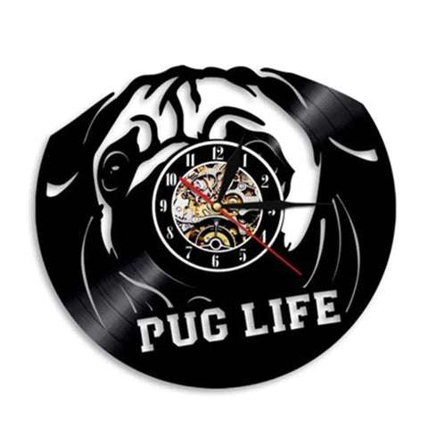Cute Pet Dog Living Room Clock - Vintage Vinyl Design Frugal Finds Galore