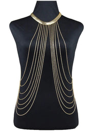 Metallic Serpent Chain Body Chain with Tassels Frugal Finds Galore