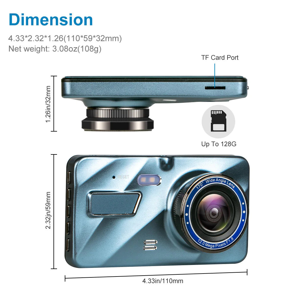 Touch Screen Dash Cam 4"