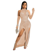 Women's See-through Mesh Hot Drilling Dress Frugal Finds Galore