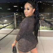Shiny Hollow Out Bodycon Dress with Tie Detail Frugal Finds Galore