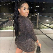 Shiny Hollow Out Bodycon Dress with Tie Detail Frugal Finds Galore