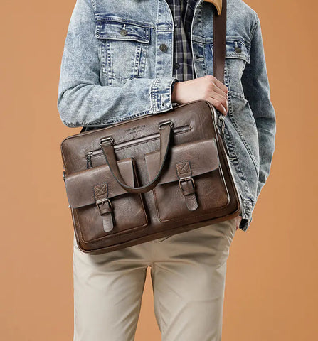 Men's Horizontal One-Shoulder Diagonal Computer Handbag Frugal Finds Galore