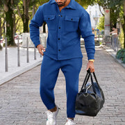 Suede Slim Fit Solid Color Two-Piece Suit for Men Frugal Finds Galore