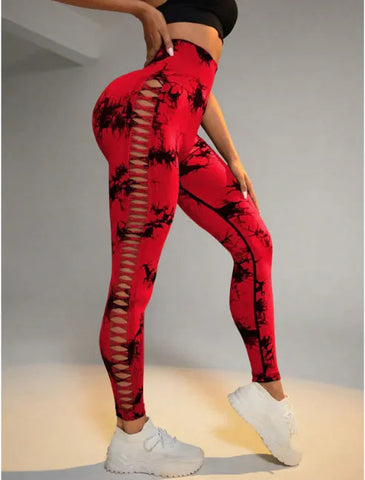 Tie-Dye High-Waist Mesh Yoga Leggings Frugal Finds Galore