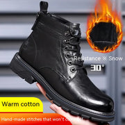 Men's Vintage Fleece-lined Leather Outdoor Boots Frugal Finds Galore