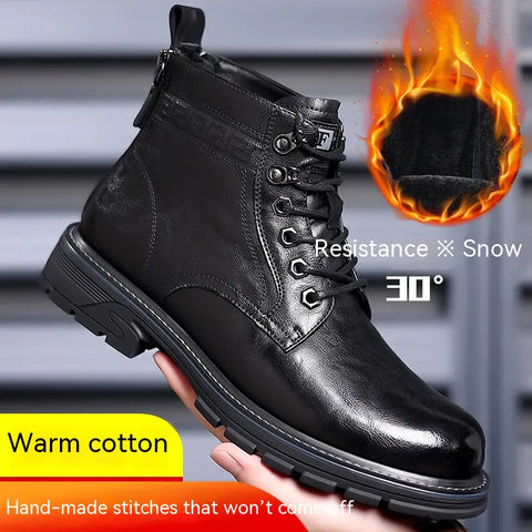 Men's Vintage Fleece-lined Leather Outdoor Boots Frugal Finds Galore