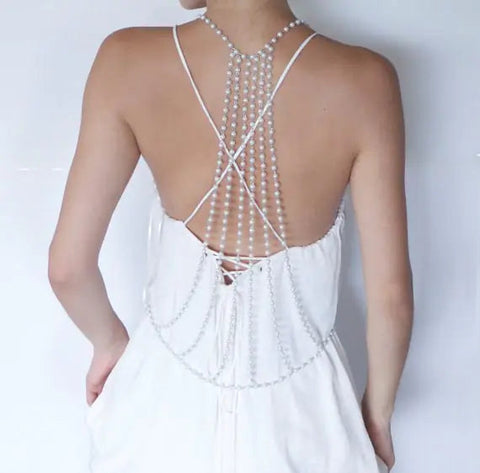 Pearl Body Chain with Back Chain Frugal Finds Galore