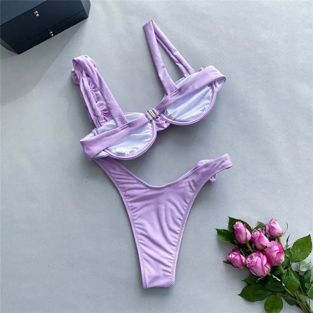 Pink Push-Up Bikini Set