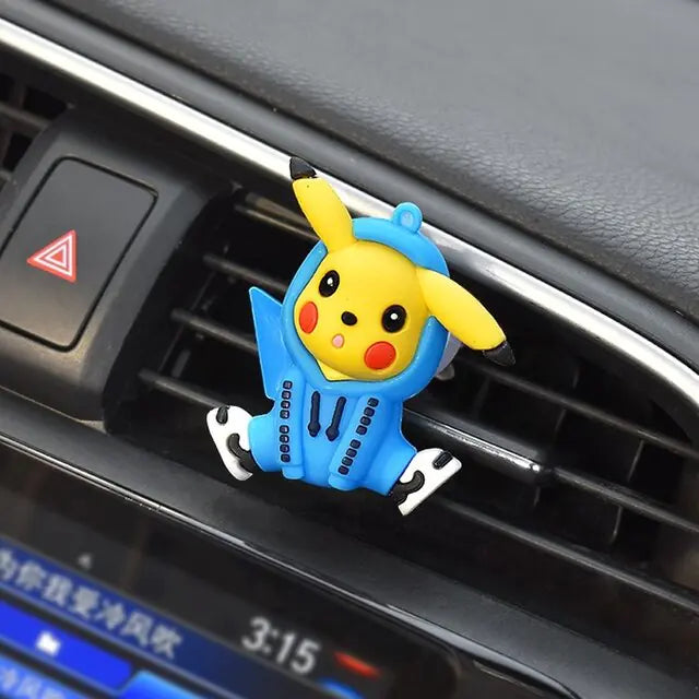 Pokemon Pikachu Car Aromatherapy Clip Cute Anime Doll Car