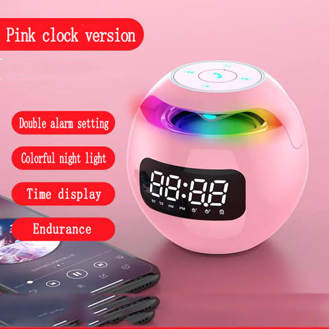 Mini Portable Colorful Bluetooth Alarm Clock Speaker Frugal Finds Galore