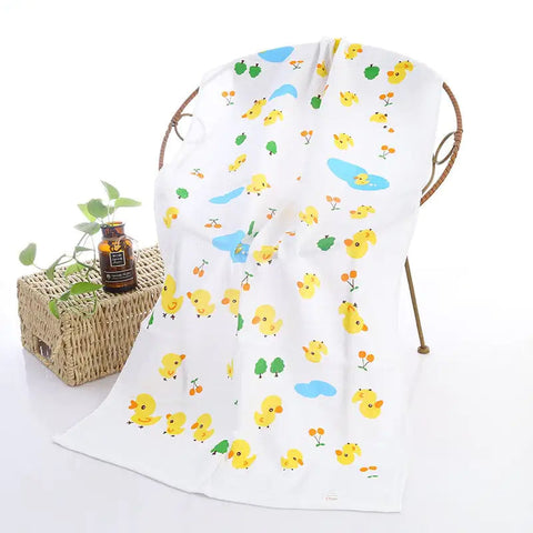 Double-layer Cartoon Print Baby Bath Towel Frugal Finds Galore