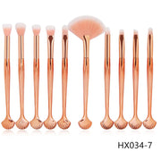10-Piece Shell Makeup Brush Set - Beauty Tools Frugal Finds Galore