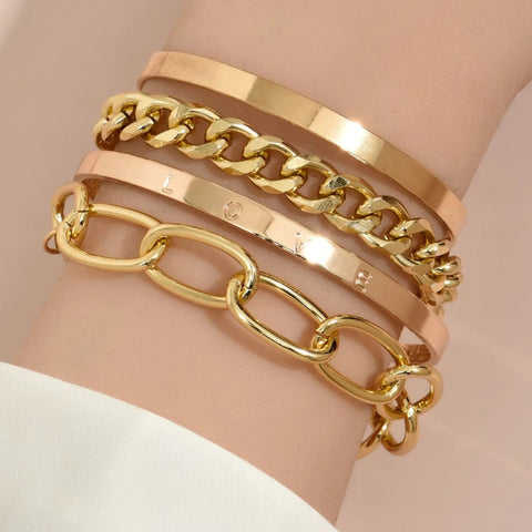 Glossy Chain Bracelet Set Frugal Finds Galore