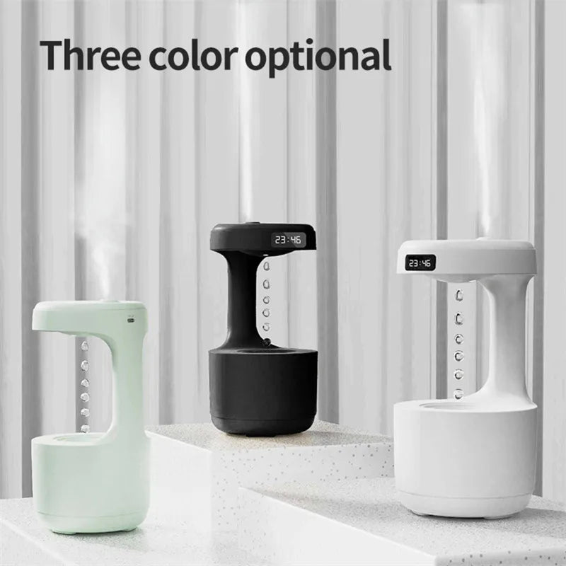 Anti-Gravity Humidifier with Clock & Aroma Diffuser