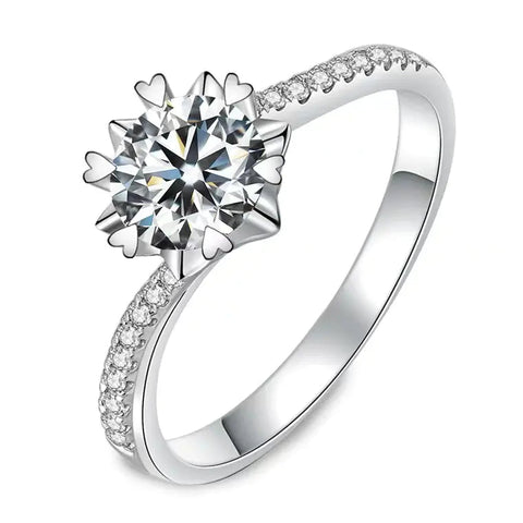 One Carat Six-Claw Diamond Ring with Zircon Accents Frugal Finds Galore