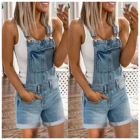 Women's Sexy Fashion Washed Denim Overalls Shorts Frugal Finds Galore