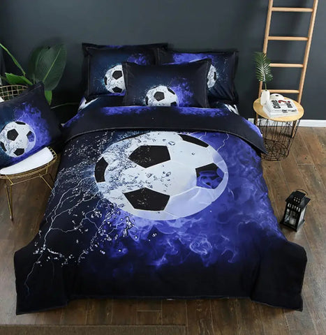 3pcs Football Printed Duvet Cover Set for All Seasons Frugal Finds Galore