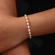 18k Stainless Steel Freshwater Pearl Drawstring Bracelet Frugal Finds Galore