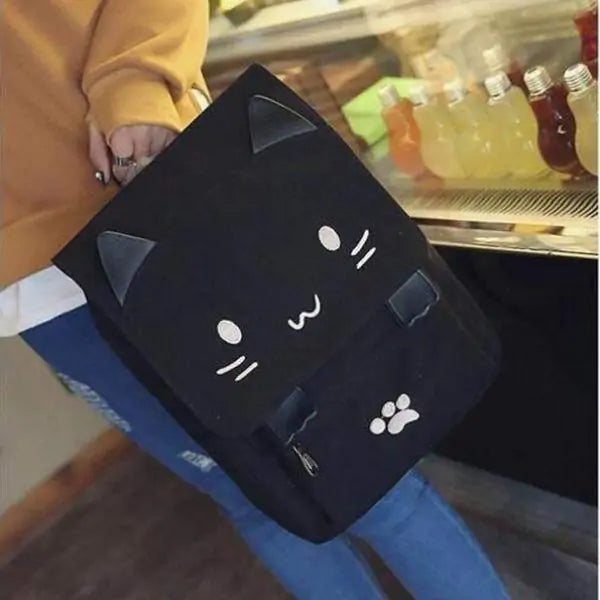 Kitty Cat Canvas Backpack