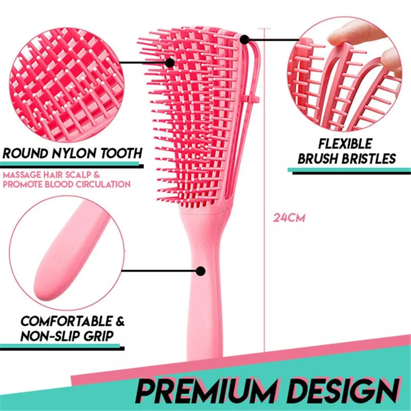 Detangle Hair Brush with Scalp Massage Comb